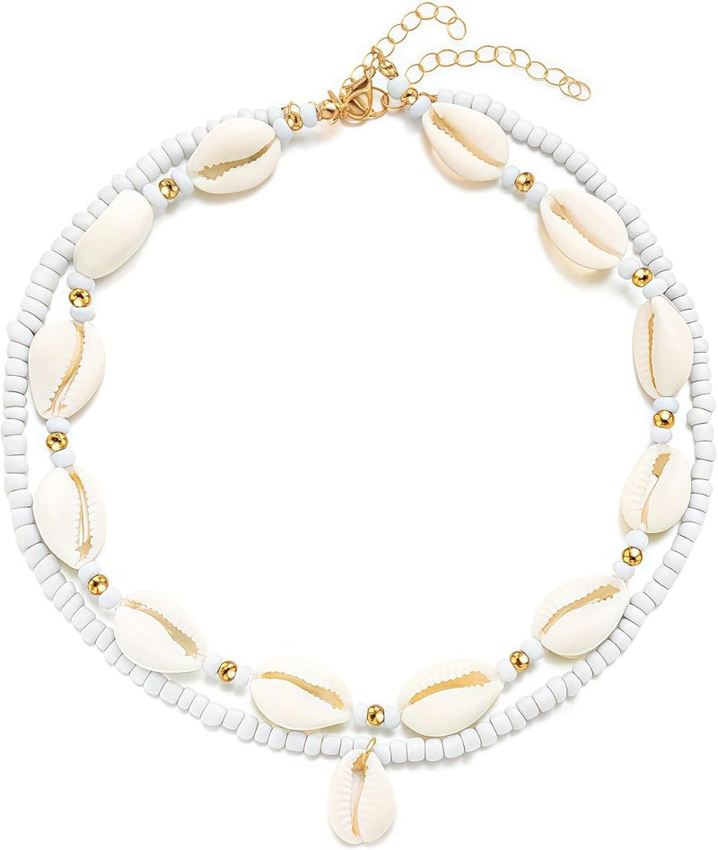 Nackiy Handmade Sea Shell Necklace for Women Summer Adjustable Natural Shell Collar Necklace - Image 1
